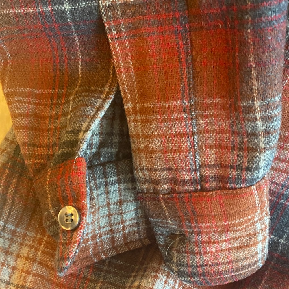 Pendleton Blue And Gold Wool Button Up Shirt - image 4